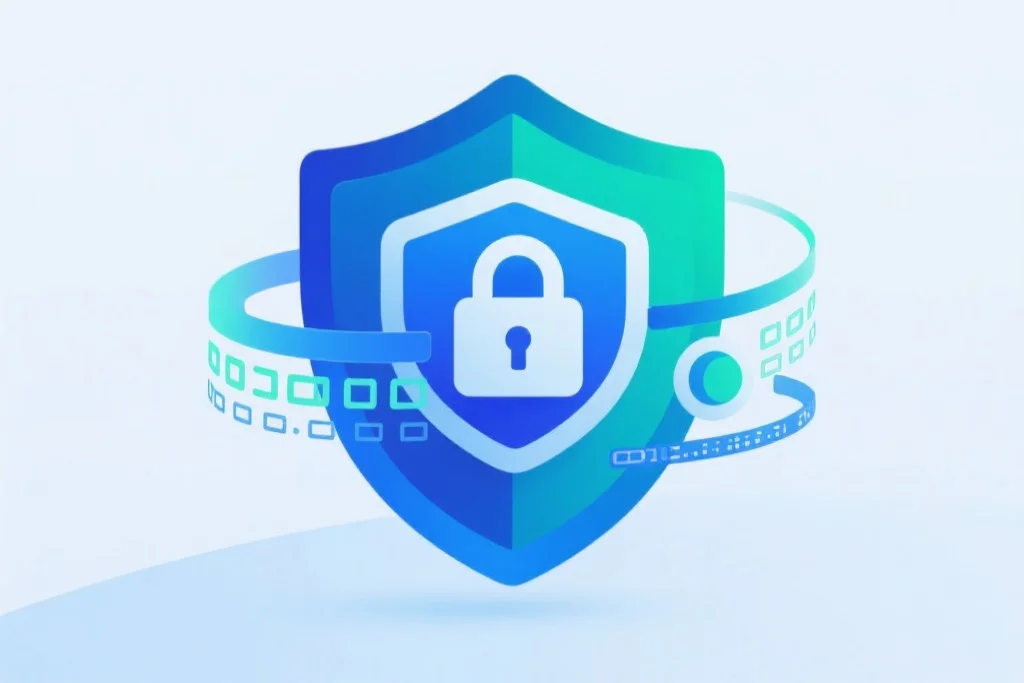 数据安全与隐私保护的抽象概念图